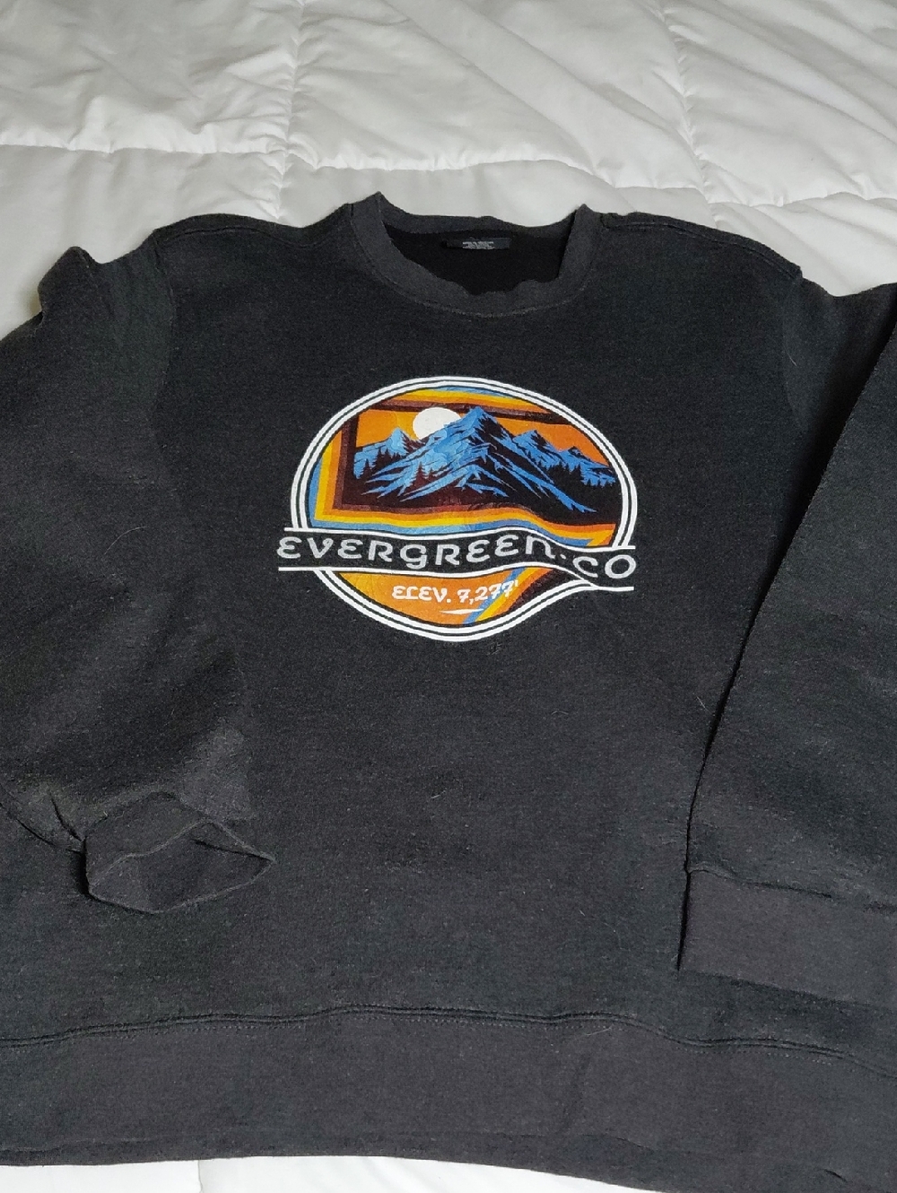 Men's Black Graphic Crewneck Sweatshirt